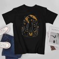 thumbnail image 4 of Fun Halloween T-shirt Autumn Pumpkin Short Sleeve Cats T-shirt Unisex tees Halloween Elements T-shirt, 4 of 5