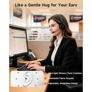 AOC Wireless Headset with AI Noise-Canceling Microphone, Bluetooth Headphones, for Home Office Remote Work Zoom, Black