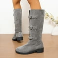 thumbnail image 6 of ATENAR Womens Boots,Knee High Boots,Cowboy Boots,Slip-Resistant,Flock,Gray,38(US:6.5), 6 of 10