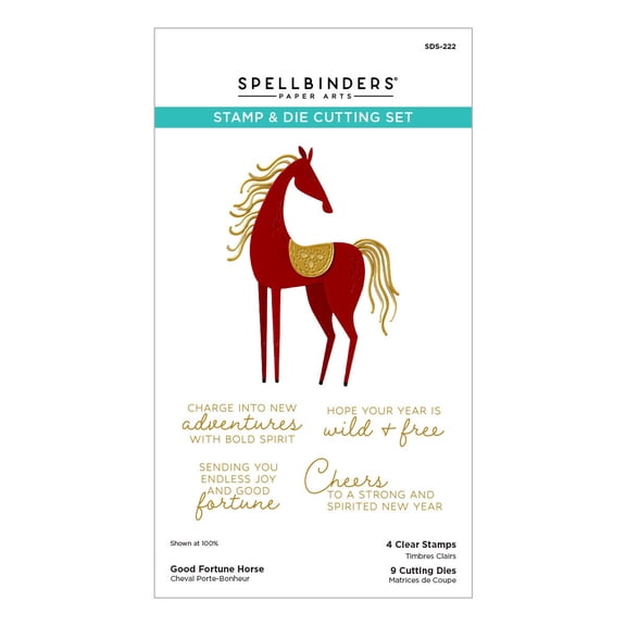 Spellbinders Etched Dies-Good Fortune Horse