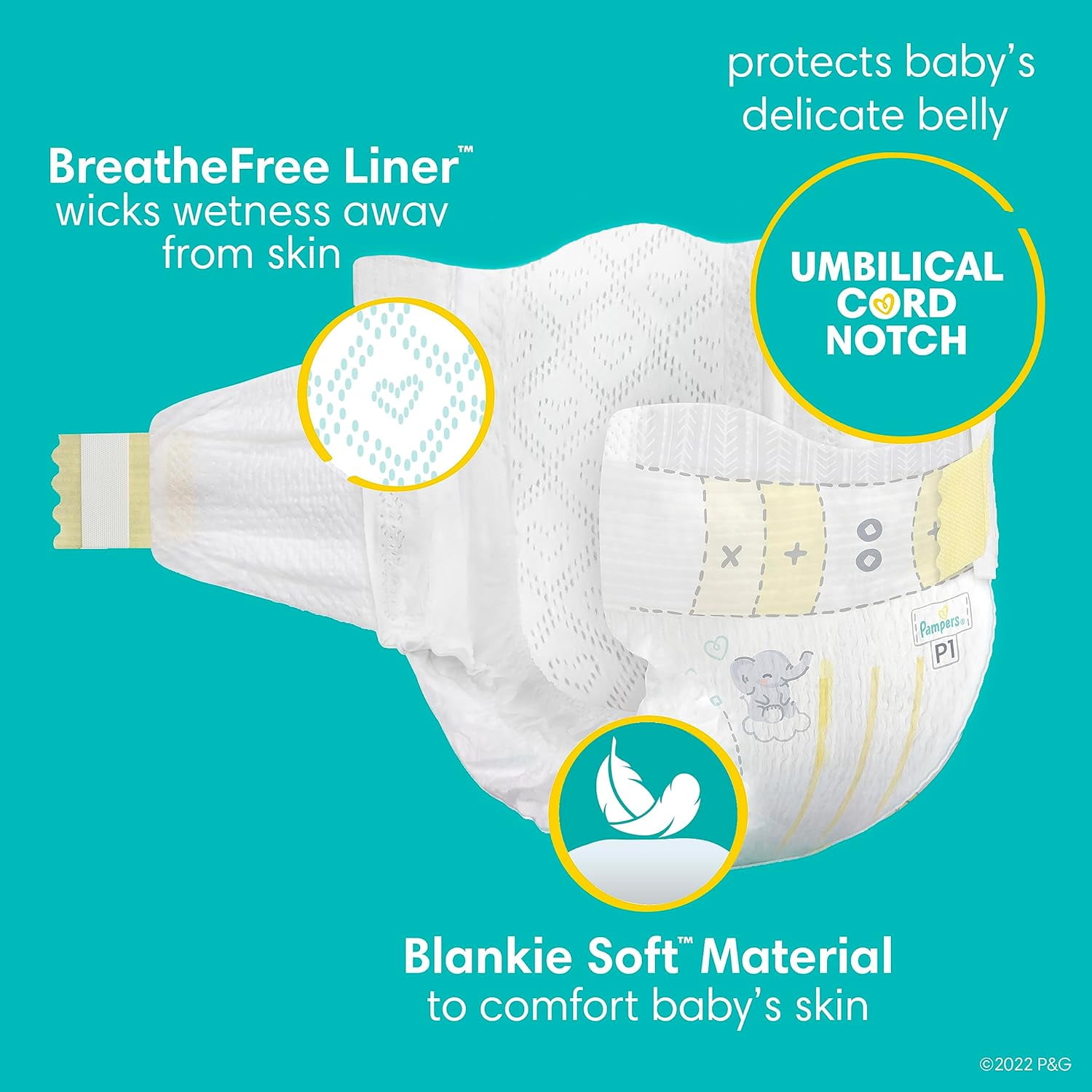 Pack of 2 Pampers Swaddlers Diapers Size Preemie, 27 Count