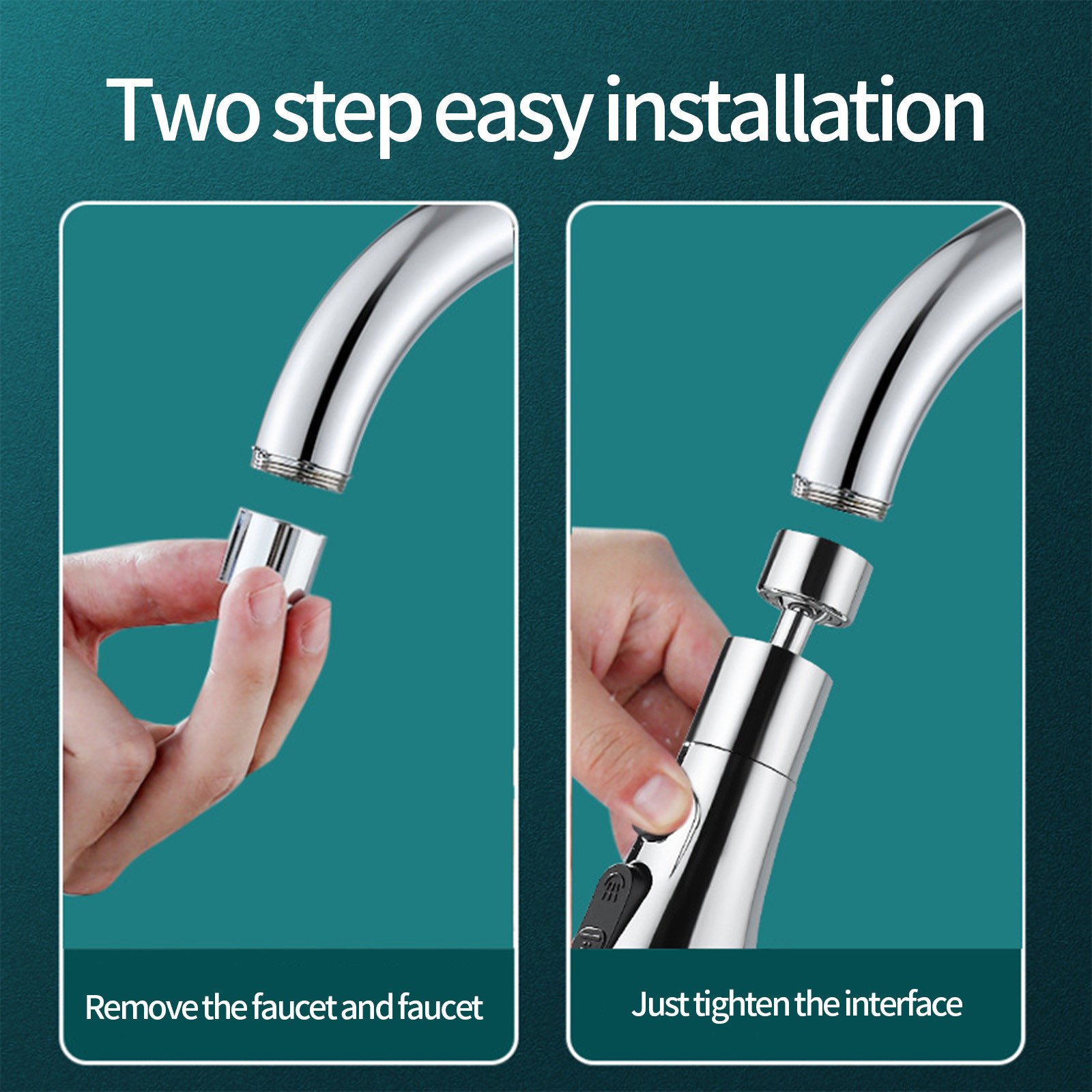 Tuphregyow Stainless Steel Tap Water Saver with 3 Spray Modes - Kitchen Faucet Extender for Efficient Cleaning and Easy Installation Silver