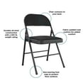 thumbnail image 4 of COSCO Premium Fabric Padded Metal Folding Chair, Double Braced, Black, 4-Pack, 4 of 10