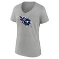 thumbnail image 2 of Women's Heather Gray Tennessee Titans Primary Team Logo V-Neck T-Shirt, 2 of 3