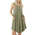 thumbnail image 1 of Lucakuins Mini vestido de verano para mujer, casual, sin mangas, cuello redondo, color sólido, vestido sin mangas Lucakuins moda, 1 of 2