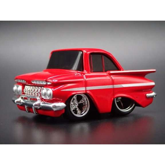 Open Box 1959 59 CHEVY CHEVROLET IMPALA CAR TUNED RED 1:64 SCALE DIECAST MODEL CAR