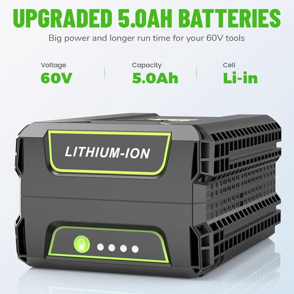 60V 5.0Ah Lithium Battery Compatible with  Pro Cordless Power Tools LB60A00 LB60A01 LB60A02 LB60A03