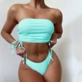 thumbnail image 2 of Traje de baño de playa con correa superior de tubo trasero de color sólido dividido cómodo para mujer OAVQHLG3B Store lin121212, 2 of 4