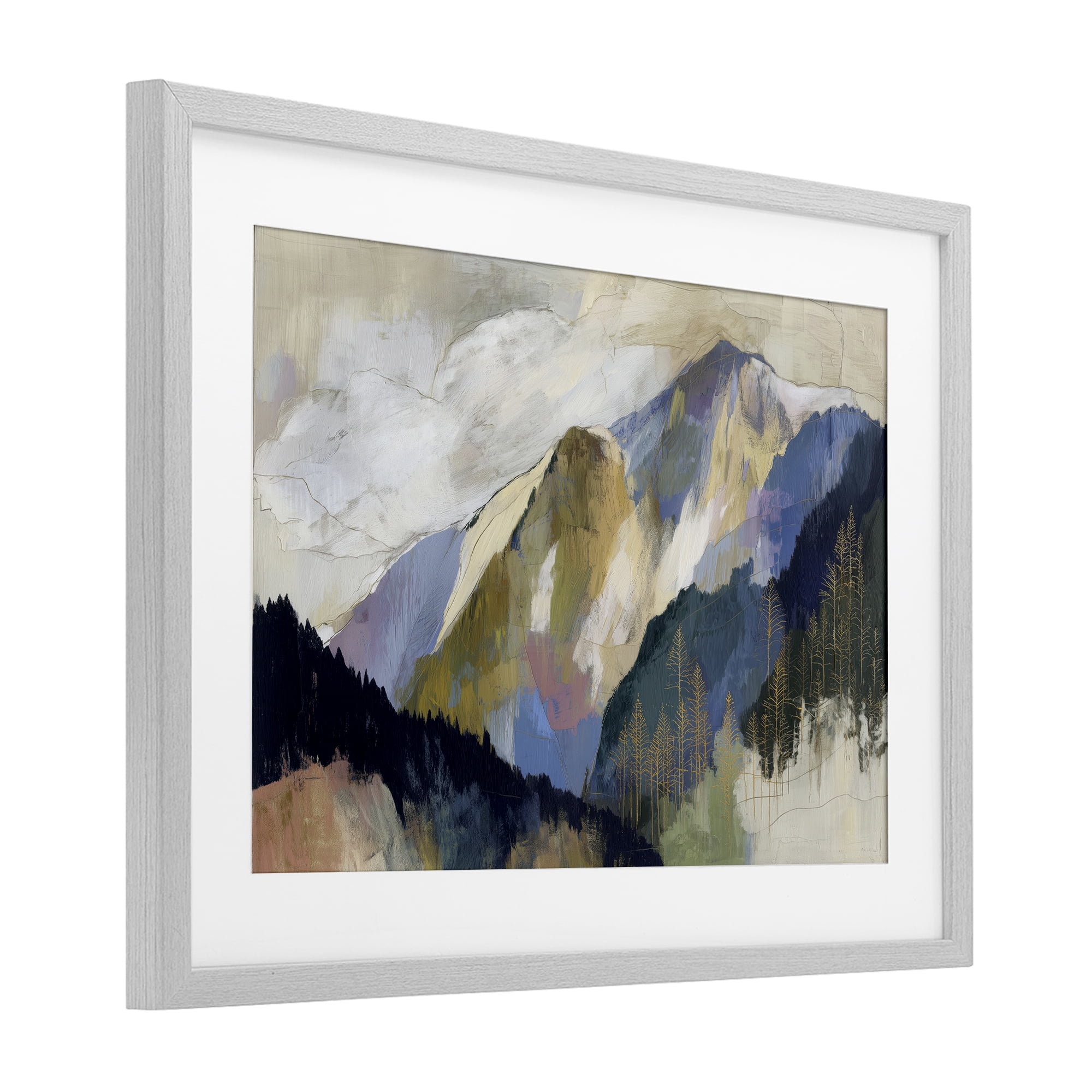 Stupell Industries Mountain Forest Landscape Gray Framed Print Under Glass, design by Chromatic Storm Studio