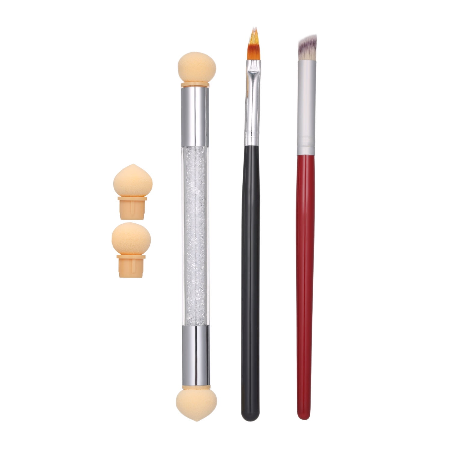 3Pcs Nail Gradient Sponges Brush Pens Kit Dual Head Nail Sponge Brush Nail Pen Brush 4 Sponge Head