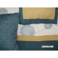 thumbnail image 2 of 7-Pc Circle Orb Sphere Floral Embroidery Comforter Set Spruce Blue Beige Gold Queen, 2 of 2