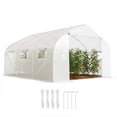 thumbnail image 1 of Outsunny 15'x10'x7' Heavy Duty Walk-in Tunnel Greenhouse Gardening Planting Shed Warm Green House White, 1 of 10