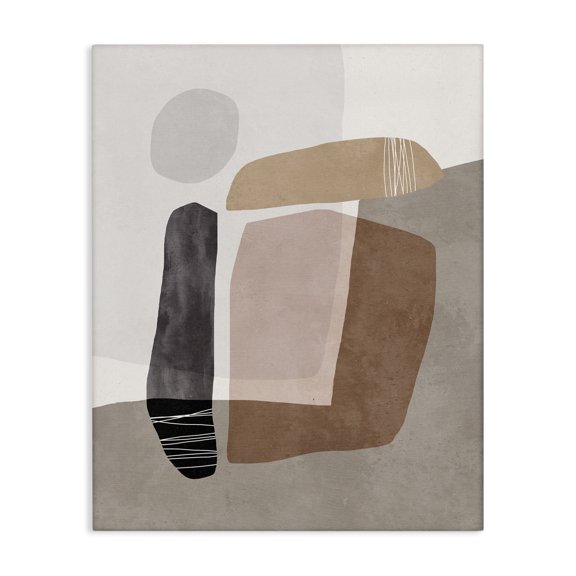 Stupell Industries Modern Overlapped Earth Transparent Solid Polygons Contemporary Art Canvas Art, 16 x 20, by Nina Blue