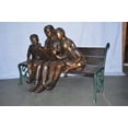 thumbnail image 5 of Nifao Mom and boys reading stories on bench bronze statue – Outdoor Garden Decor Sculpture, 53"L x 33"W x 39"H, 5 of 10