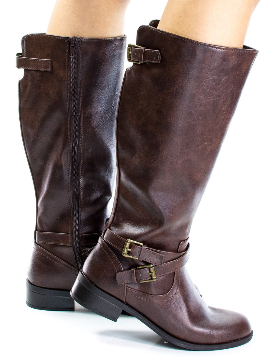 Montage77 F-Leathe Equestrian Winter Warm Fur-Lined Elastic Riding Boots Montage77 F-Leathe Equestrian Winter Warm Fur-Lined Elastic Riding Boots