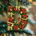 thumbnail image 4 of Adornos navideños personalizados para el árbol | Colgantes con monograma de 26 letras y diseño de gorro de Papá Noel, 4 of 5