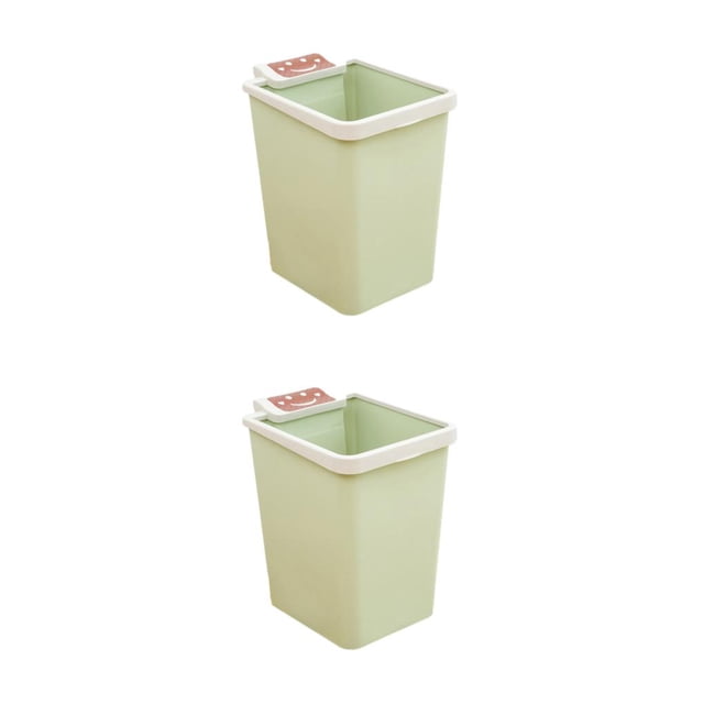 Billuyoard Bote de basura sin tapa conveniente y elegante de PP con anillo de presión para cocina Bote de basura de cocina para el hogar verde verde 2Conjunto