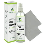 Lens Cleaner Spray Kit  Green Oak Professional Lens Cleaner Spray with Microfiber Cloths  Best for Eyeglasses, Cameras, and Lenses - Safely Cleans Fingerprints, Bacteria, Dust, Oil (8oz)