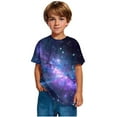 thumbnail image 6 of AUNVITO Boys Girls Star Print Casual Cotton Short Sleeve T-shirt Round Neck Cute Kids Fashion Top, 6 of 8