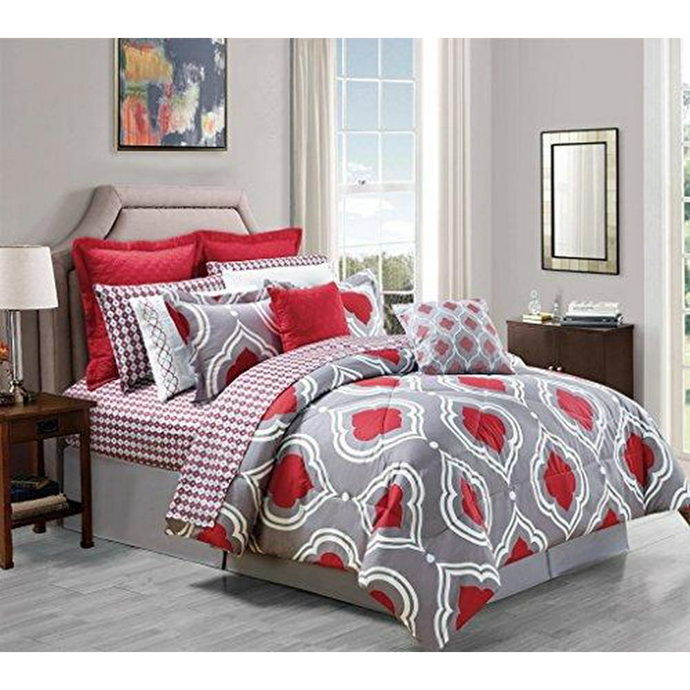 14Piece Amy Red Comforter Set