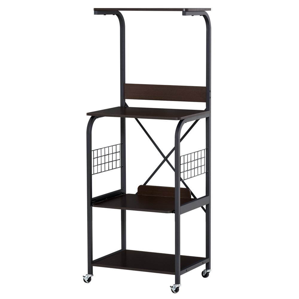 Rolling Microwave Cart Utility Kitchen 4Tier Storage Shelf on