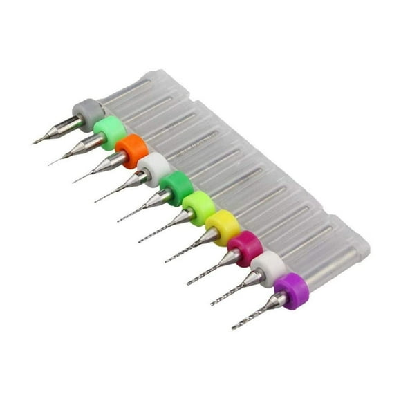 Bestol Ensemble de 10 Mini Broches de Forage Twist 0.3mm-1.2mm/0.1mm-1.0mm /1.1mm-2.0mm Carte de Circuit Imprimée Tungstène Gravure Outil de Métal (1.1mm-2.0mm)
