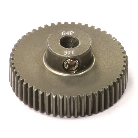 - Integy RC Toy Model Hop-ups C24296 Billet Machined Hard Anodized Aluminum 64 Pitch Pinion 51 Teeth for 0.125 Shaft