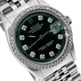 thumbnail image 3 of Pre-Owned Rolex Datejust 36MM 1601 Green Diamond Dial Diamond Bezel Stainless Steel Jubilee Bracelet 1.2ct, 3 of 8