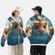 thumbnail image 4 of Fotbe Cute Swimming Guinea Pig Chaqueta con Protección Solar UPF 50+ para Hombre y Mujer, Camisa con Capucha y Bolsillos-Large, 4 of 7