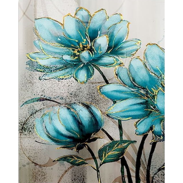 Cuadros Decorativos Kit de pintura por números de flores azules, arte de bricolaje, cuadro sin marco sobre lienzo (A) Sywqhk Nuevos Originales