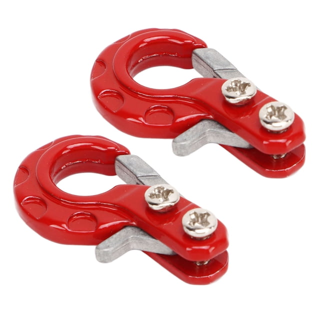 RC Trailer Hooks, Traction Rope Hook Aluminum Alloy Lightweight Easy Installation 2PCS For 1/10 Remote Control Cars Red,Blue,Black