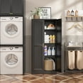 thumbnail image 2 of Polup 60"Tall Black Metal Garage Storage Cabinet,Locking Garage Tool Cabinets,Doors and Adjustable Shelves, 2 of 10