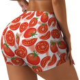 thumbnail image 2 of Xecao Tomatoes Print Workout Shorts for Women Soft Smooth Gym Yoga Scrunch Active Tennis Workout Running Shorts, 2 of 9