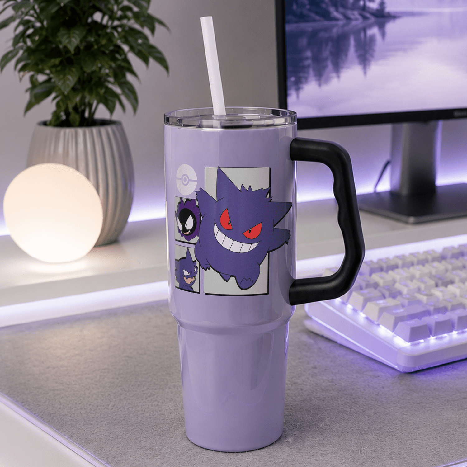 Pokémon Gengar Evolutions 30 fl oz Stainless Steel Tumbler with Handle and Straw