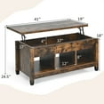 thumbnail image 3 of Costway Lift Top Solid Wood Coffee Table with Hidden Compartment in Coffee, 3 of 12