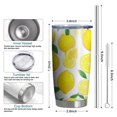 thumbnail image 6 of 20 Oz Lemon Coffee Tumbler Double Wall Insulated Stainless Steel Water Bottle | Metal Reusable Thermoses Flask with Cup Cap | Leak & Sweat Proof with Anti-Dust Lid, 6 of 7