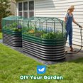 thumbnail image 5 of Quictent 8x3x2 ft Galvanized Raised Garden Bed Kit with Self Watering System and Mesh Cover, Large Oval Metal Outdoor Planter Garden Boxes for Vegetables Herbs Flowers, 5 of 9