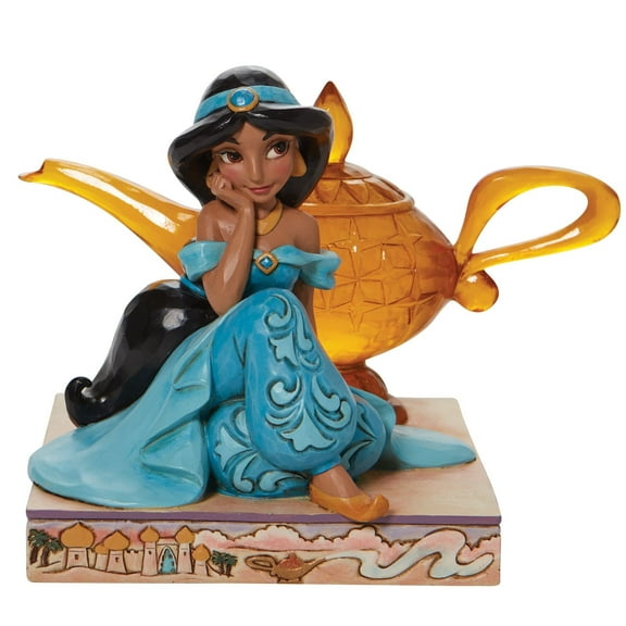 Enesco Disney Traditions Jasmine and Genie Lamp Figurine, 5.25 Inch, Multicolor