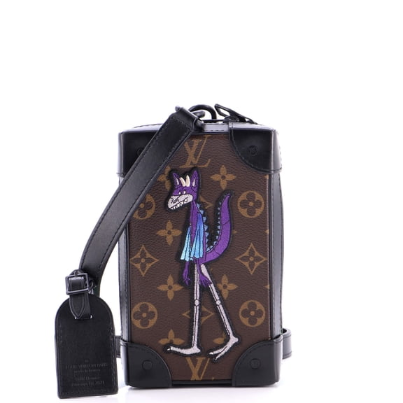Pre-Owned Soft Trunk Phone Box Monogram Canvas with LV Friends Patch By Rebag