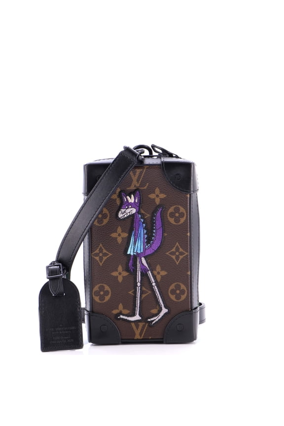 Pre-Owned Soft Trunk Phone Box Monogram Canvas with LV Friends Patch By Rebag