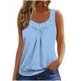 thumbnail image 2 of Juesizh Tank Tops for Women Plus Size Sleeveless V Neck Tops Casual Loose Solid Color Elasticity Summer Tee Tops, S-3XL, 2 of 6