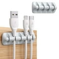 thumbnail image 2 of Cable Clips, Cute Bear Desktop Cord Organizer, 5Pack (5 Slots) Silicone Adhesive Cable Holder, 2 of 4
