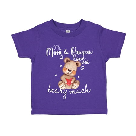 

My Mimi and Pawpaw Love Me Beary Much Toddler T-Shirt 3T Purple