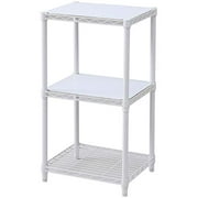 Yamazen Steel Rack W45 x D39 x H85cm, load capacity 150kg, low type, 3 shelves, compact, with 2 wooden shelves (reversible), assembled, white ICM-83453J(WH)WB