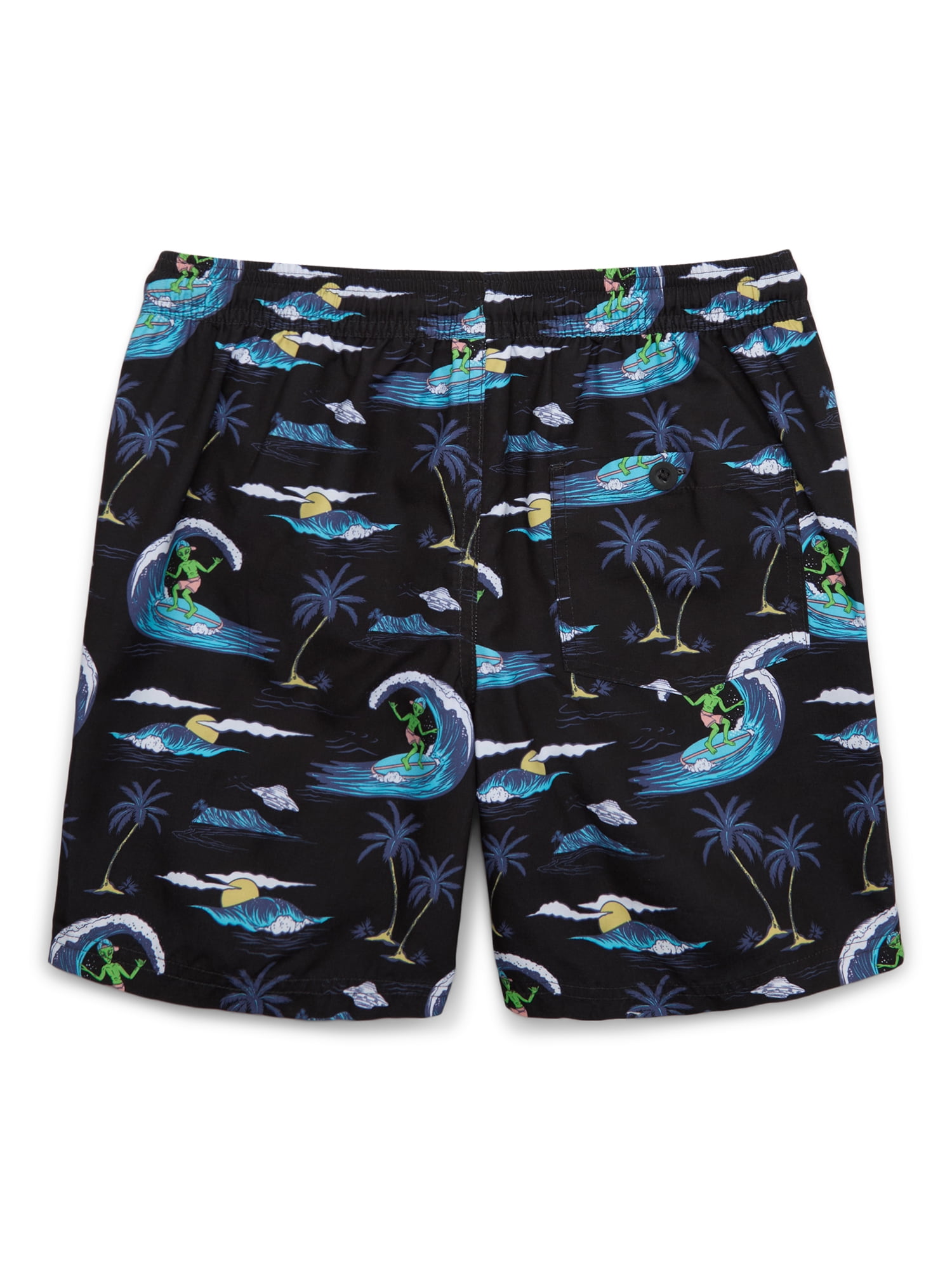Wonder Nation Boys Quick Dry Rigid Swim Trunks with UPF 50+, Sizes 4-18 & Husky