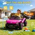 thumbnail image 2 of Arnahaishe 12V Electric Ride On Car Toy with Parents Remote Control, LED Headlights and Bluetooth Gift for Kids Aged 3-5, Pink, 2 of 13