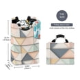 thumbnail image 2 of Yayeee Freestanding Laundry Hamper with Handle Collapsible Large Storage Basket for Clothes, Pink Geometric, 2 of 7