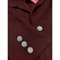 thumbnail image 2 of OrlyCollection Womens Peplum Blazer with Silver Buttons High Low Jacket (Wine, 1X), 2 of 3