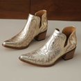 thumbnail image 3 of SACFOF Women's Cowboy Boots Cowgirl Ankle Pointed Toe Chunky Heel Cutout, 3 of 6