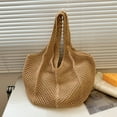 thumbnail image 3 of Women Crochet Tote Bag Fashion Knitted Bag Summer Mesh Beach Bag (Brown) Shoulder Bags for Women, 3 of 10